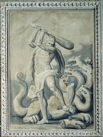 Herkules schneidet die sieben Köpfe der Hydra ab von Gio Batta Celle