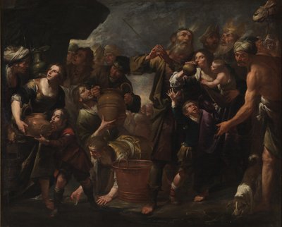 Moses schlägt Wasser aus dem Felsen von Gioacchino Assereto