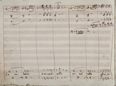 Musikalische Partitur für die Arie La calunnia è un venticello, in Der Barbier von Sevilla von Gioachino Rossini