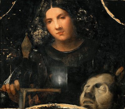 David mit dem Kopf von Goliath von Giorgio (workshop of) Giorgione
