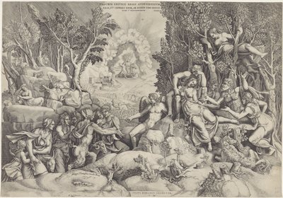 Cephalus und die Waldgötter betrauern den Tod von Procris von Giorgio Ghisi