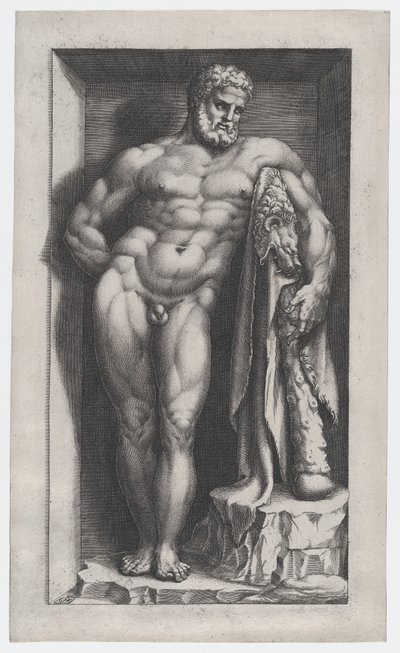 Speculum Romanae Magnificentiae: Der Farnesische Herkules, 16. Jahrhundert von Giorgio Ghisi