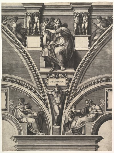Die delphische Sibylle, aus der Serie der Propheten und Sibyllen in der Sixtinischen Kapelle, 1570-75 von Giorgio Ghisi