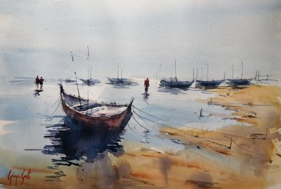 Ruhiger Hafenmorgen von Giorgio Gosti