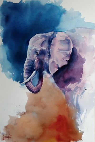 Elefant Abstrakte Farben von Giorgio Gosti
