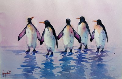 Fünf Gehende Pinguine von Giorgio Gosti