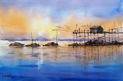 Goldene Stunde Fischerhütte von Giorgio Gosti