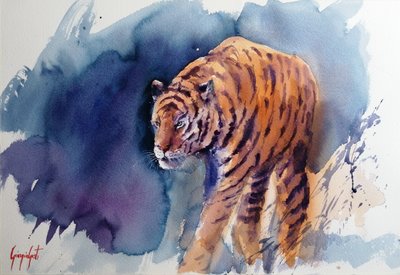 Majestätischer Tiger-Schritt von Giorgio Gosti