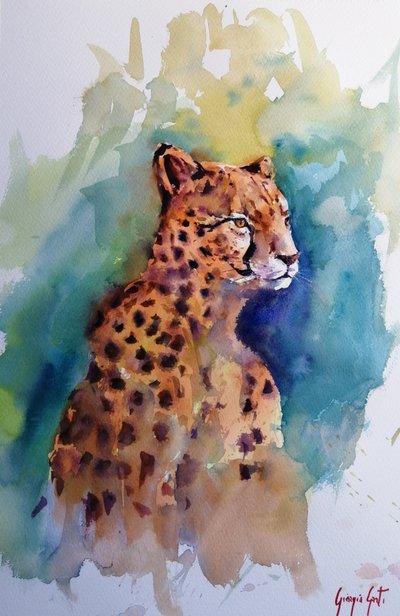 Majestätischer Aquarell Gepard von Giorgio Gosti