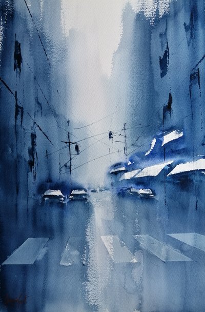 Stimmungsvolle blaue Stadt von Giorgio Gosti