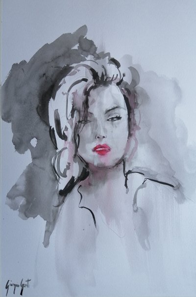 Rote Lippen Blick von Giorgio Gosti