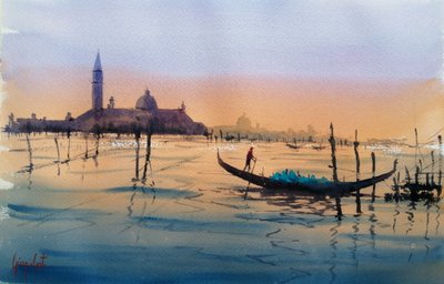 Venedig Gondel Sonnenuntergang von Giorgio Gosti