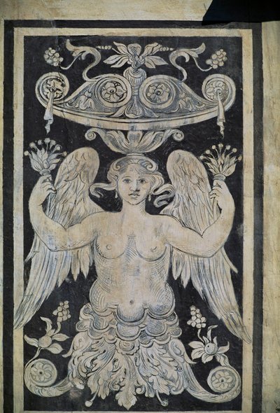 Allegorische Figur, Palazzo dei Cavalieri oder Palazzo della Carovana, Piazza dei Cavalieri, Pisa, Toskana, Italien von Giorgio Vasari