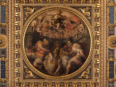 Allegorien der Viertel Santo Spirito und Santa Croce von Giorgio Vasari