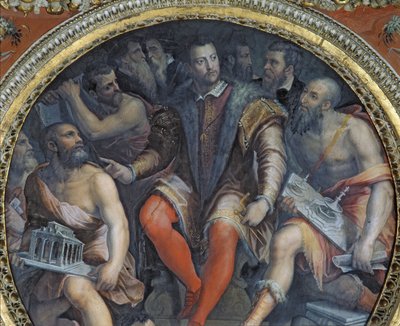 Cosimo I. und seine Künstler, aus der Sala di Cosimo I von Giorgio Vasari