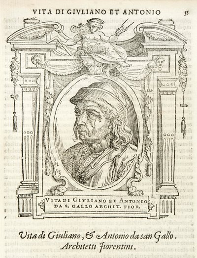 Milan, Biblioteca Braidense, Vite de piv excellent, Giorgio Vasari 1568, Giuliano und Antonio da Sangallo von Giorgio Vasari