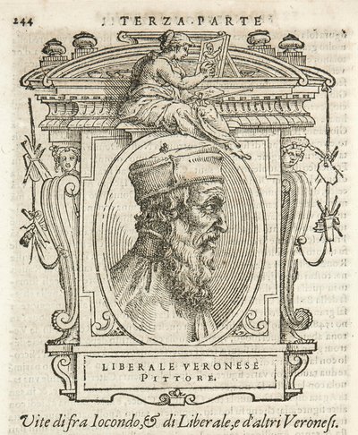 Milan, Biblioteca Braidense, Vite de piv excellent, Giorgio Vasari 1568, Liberal von Jacopo da Verona von Giorgio Vasari