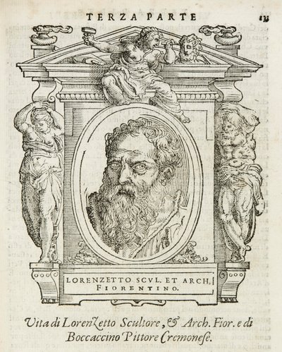 Milan, Biblioteca Braidense, Vite de piv excellent, Giorgio Vasari 1568, Lorenzo Lotti genannt Il Lorenzetto von Giorgio Vasari