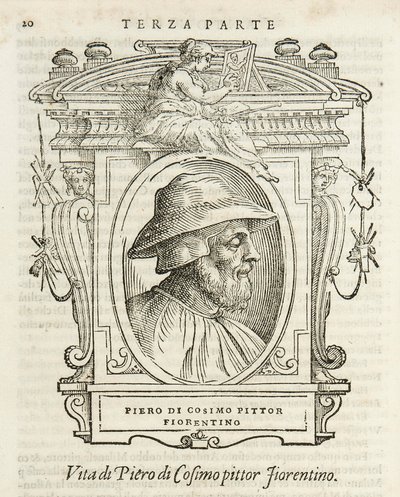 Milan, Biblioteca Braidense, Vite de piv excellent, Giorgio Vasari 1568, Piero di Cosimo von Giorgio Vasari