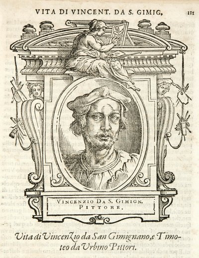 Milan, Biblioteca Braidense, Vite de piv excellent, Giorgio Vasari 1568, Vincenzo Tamagni aus San Gininiano von Giorgio Vasari