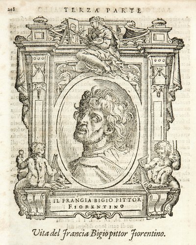 Milan, Braidense Library, Vite de piv excellent, Giorgio Vasari 1568, Francesco di Cristofano genannt Il Franciabigio von Giorgio Vasari