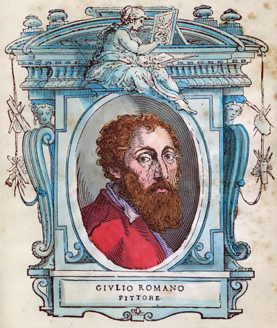 Porträt von Jules Romain (Giulio di Pietro di Filippo von Gianuzzi, genannt Giulio Pippi, dann Giulio Romano) von Giorgio Vasari