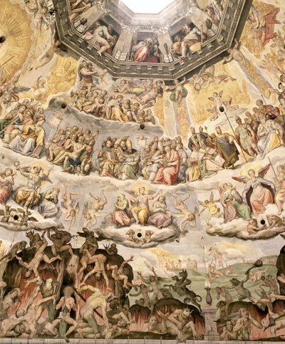 Das Jüngste Gericht, Detail aus der Kuppel des Doms, 1572-79 von Giorgio Vasari