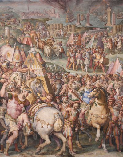 Der Kaiser Maximilian hebt die Belagerung von Livorno auf, 1568-1571 von Giorgio Vasari