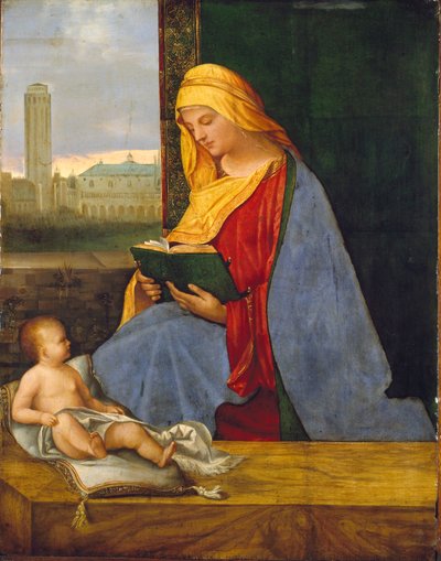 Die Jungfrau und das Kind mit Blick auf Venedig Die Tallard Madonna, frühes 16. Jahrhundert von Giorgione