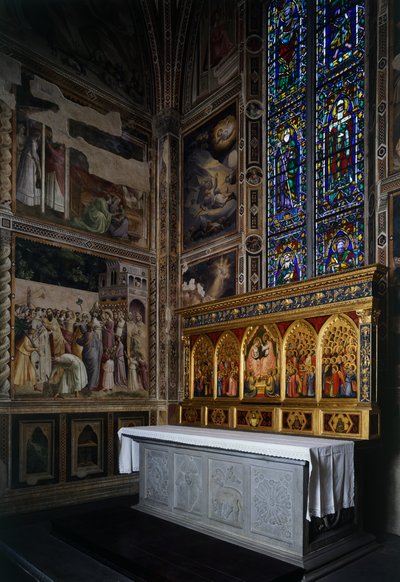 Baroncelli-Kapelle, Baroncelli-Polyptychon über dem Altar, ca. 1328 von Giotto (c.1266 1337)