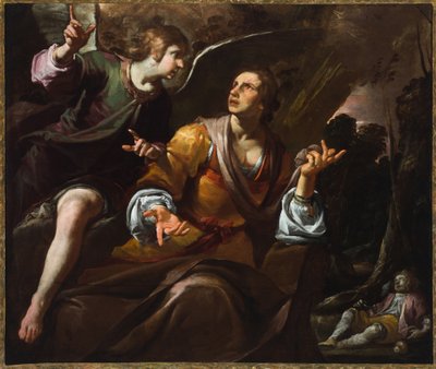 Hagar und der Engel von Giovacchino Assereto