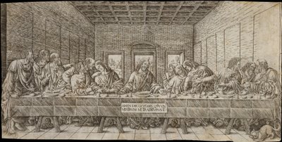 Das letzte Abendmahl, mit einem Spaniel, ca. 1500 von Giovan Pietro Birago