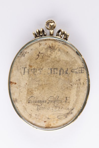 Rückseite des Porträts von Zaga Christ von Giovanna Garzoni