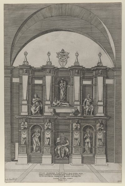 Speculum Romanae Magnificentiae: Grabmal von Julius II, 1582 von Giovanni Ambrogio Brambilla