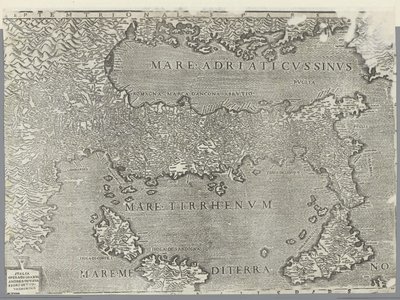 Karte von Italien von Giovanni Andrea Vavassore