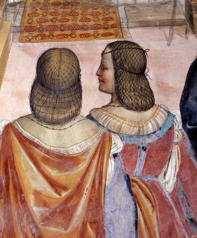 Benedikt exkommunizierte zwei Nonnen und absolviert sie nach ihrem Tod (Detail) von Giovanni Antonio Bazzi Sodoma