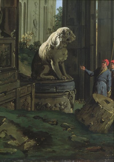 Detail von "Capriccio mit Motiven aus Padua", ca. 1756 (Detail) von Giovanni Antonio Canal