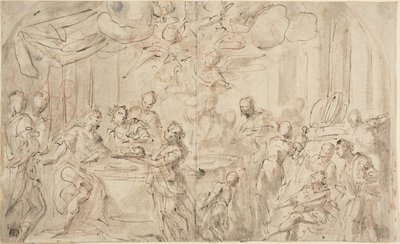 Salome mit dem Kopf von Johannes dem Täufer vor Herodes von Giovanni Antonio Pellegrini