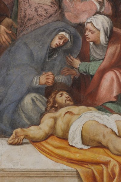 Gegenfassade, Kreuzabnahme 1522 (Detail) von Giovanni Antonio Pordenone