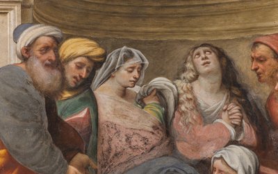 Counterfaccata, IL Pordenone, Kreuzabnahme 1522 (Detail) von Giovanni Antonio Pordenone