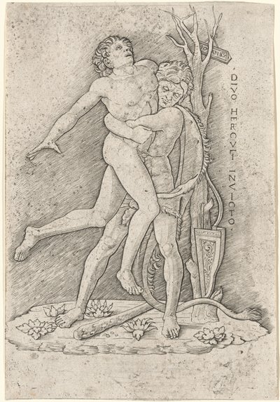 Herkules und Antäus von Giovanni Antonio da Brescia, after Andrea Mantegna