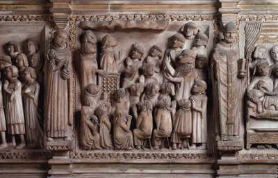 Das Wunder der Wolke, weiße Marmorskulptur, 1336-1339, von Giovanni di Balduccio von Giovanni Balduccio