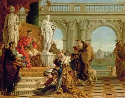 Maecenas präsentiert die freien Künste dem Kaiser Augustus, ca. 1745 von Giovanni Battista Tiepolo