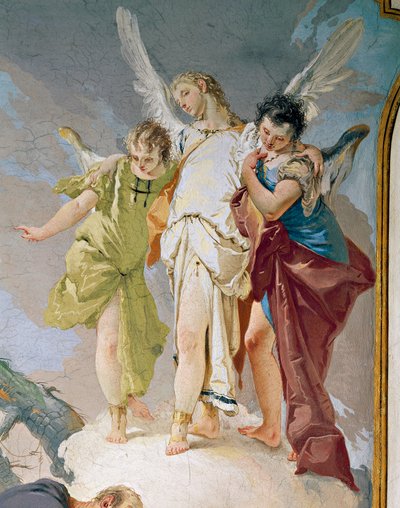 Abraham und die Engel (Detail) von Giovanni Battista Tiepolo