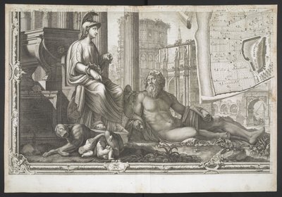 Figuren und Skulpturen, aus Nuova Pianta di Roma, data in luce de G. Nolli von Giovanni Battista (after) Nolli
