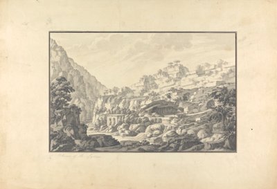 Ansicht der Quelle des Lycus-Flusses (Nahr el-Kelb) von Giovanni Battista Borra