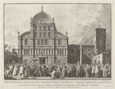 Besuch des Dogen in San Zaccaria am Ostersonntag, 1763-1766 von Giovanni Battista Brostoloni