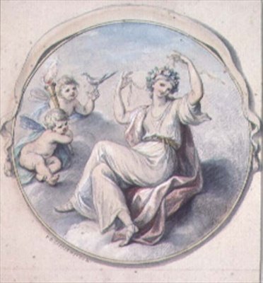 Venus bindet ihr Haar mit einem Kranz, begleitet von Cupidos von Giovanni Battista Cipriani