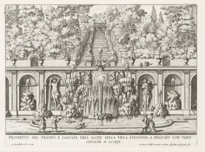 Kaskade und Teatro delle Acque in den Gärten der Villa Torlonia in Frascati von Giovanni Battista Falda