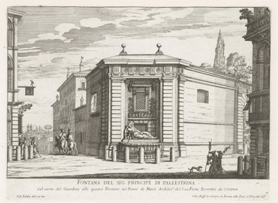 Dianafontein van de Quattro Fontane te Rome von Giovanni Battista Falda